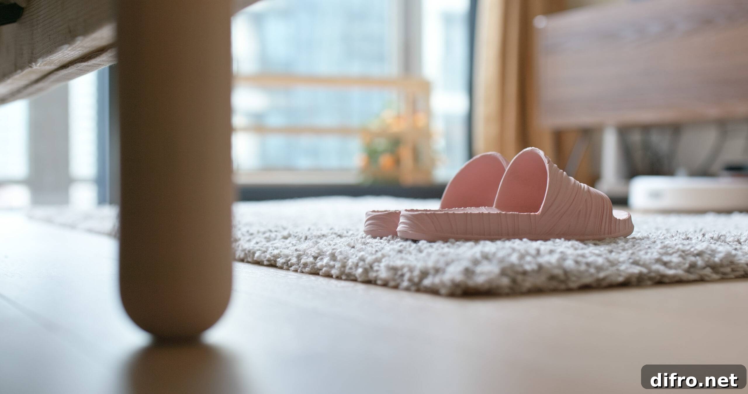 6 Living Room Essentials for a Cozy, Inviting Space 6 Low angle shot of some sandels on a plush rug.