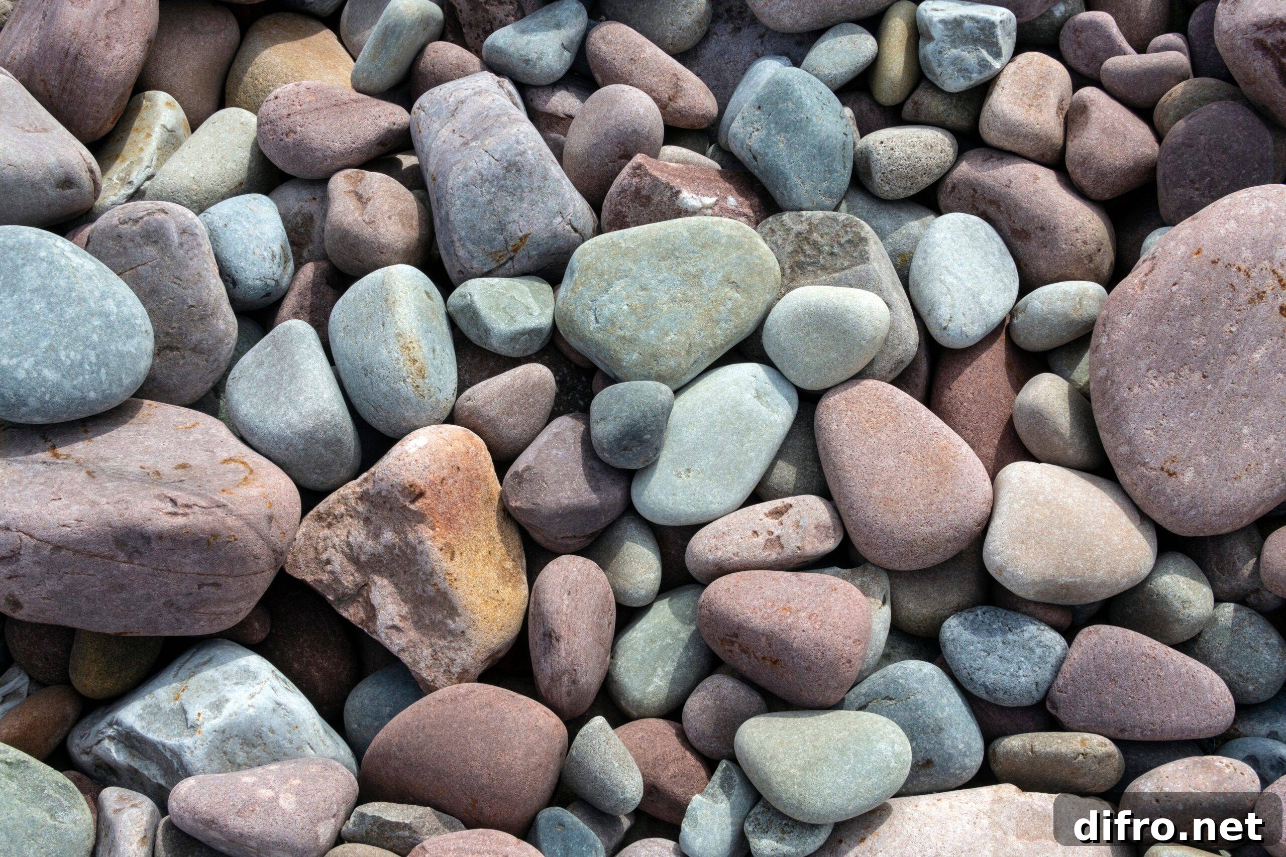 Pebbles on a shingle beach in Somerset, England.