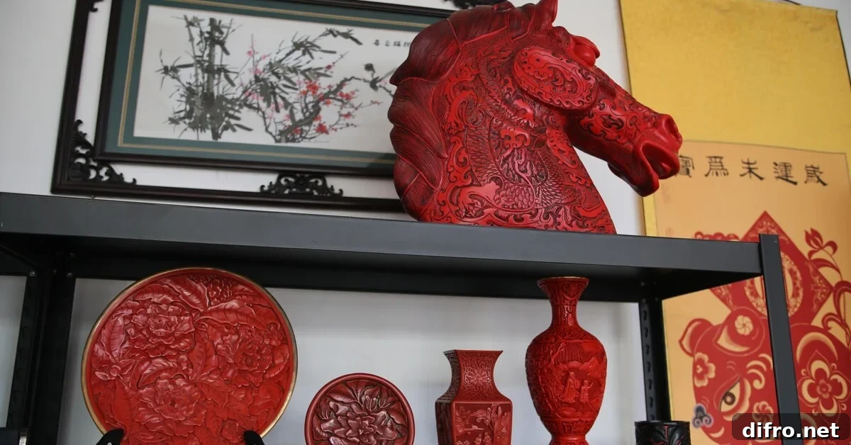 Carved lacquer artworks including a horse's head are displayed at Zhu Jiang's studio in Gu'an, north China's Hebei Province, May 30, 2024.