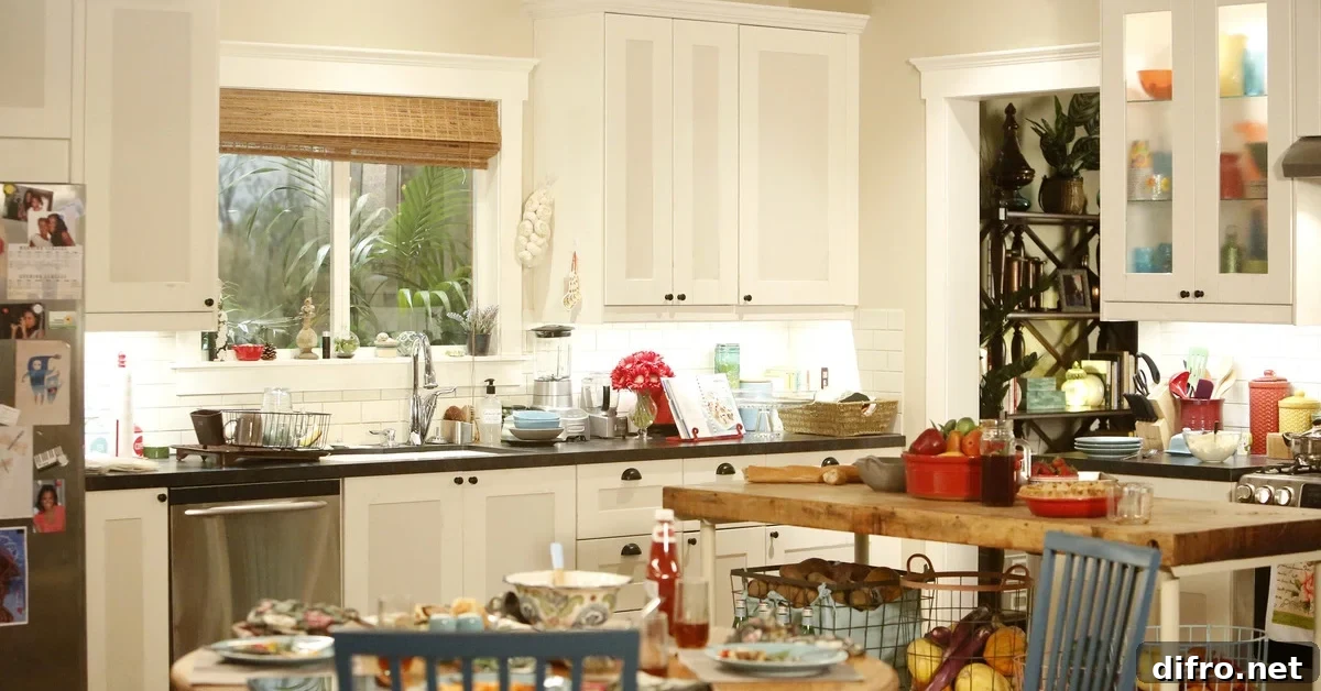 The visual clutter of an open kitchen is always on display