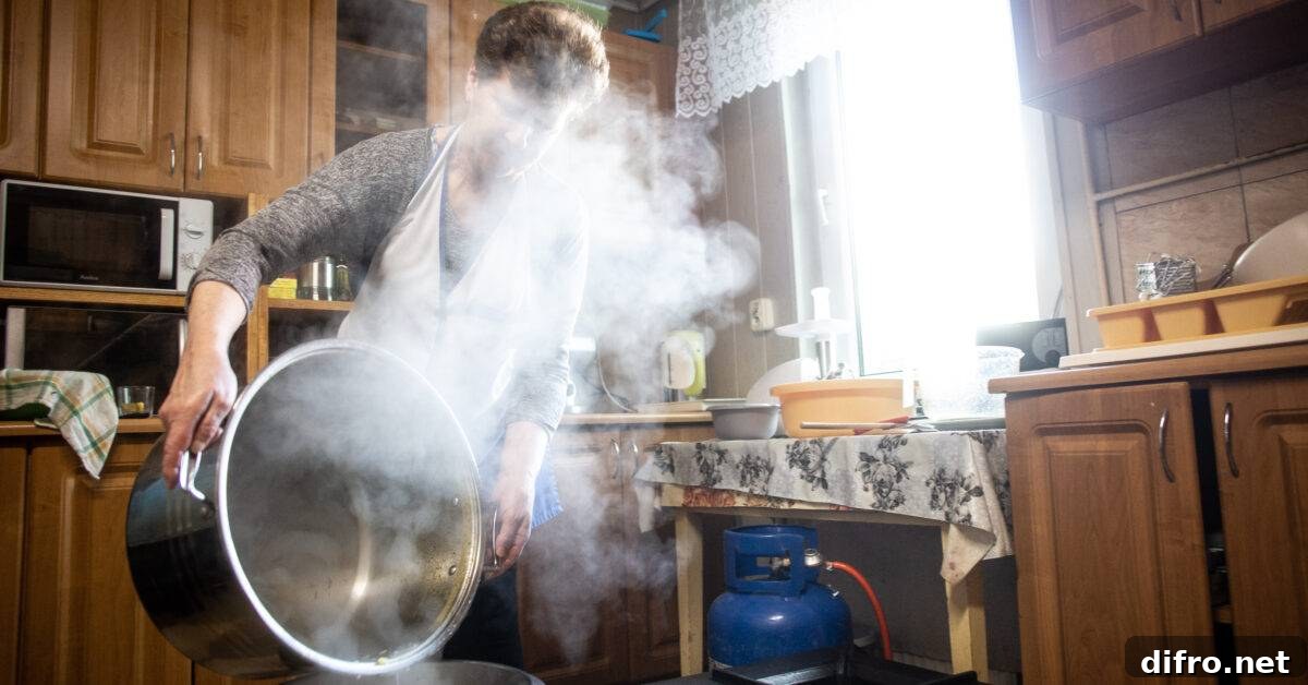Steam and cooking particulates in a kitchen