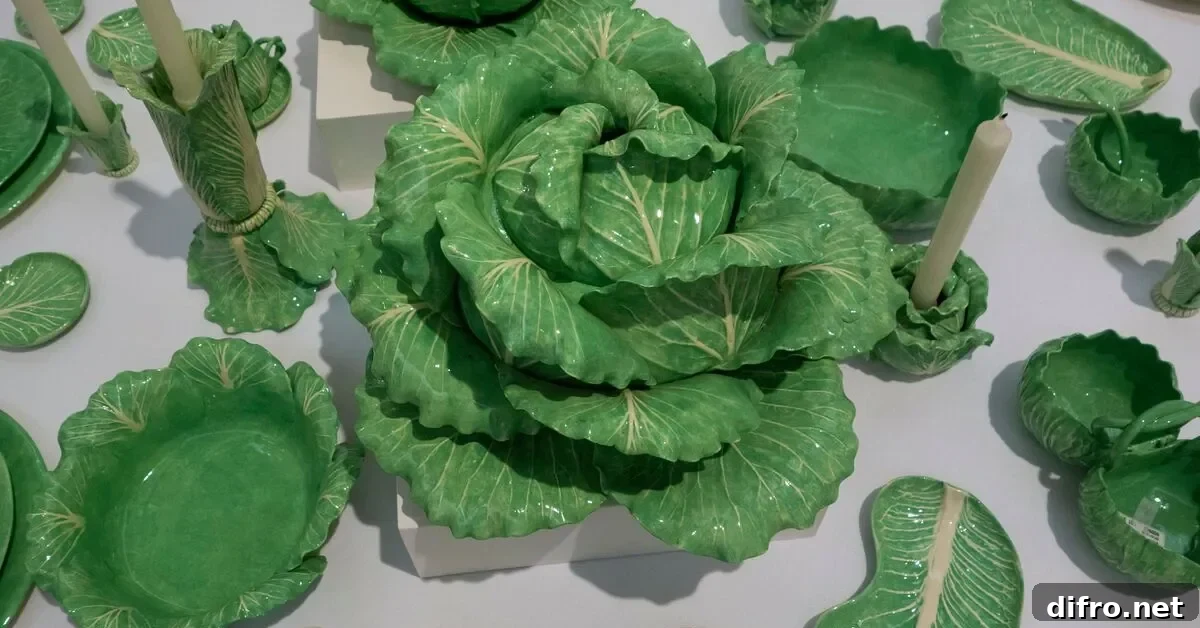 Frank Sinatra's assembled Dodie Thayer pottery lettuceware is displayed at Sotheby's November 30, 2018 in New York.