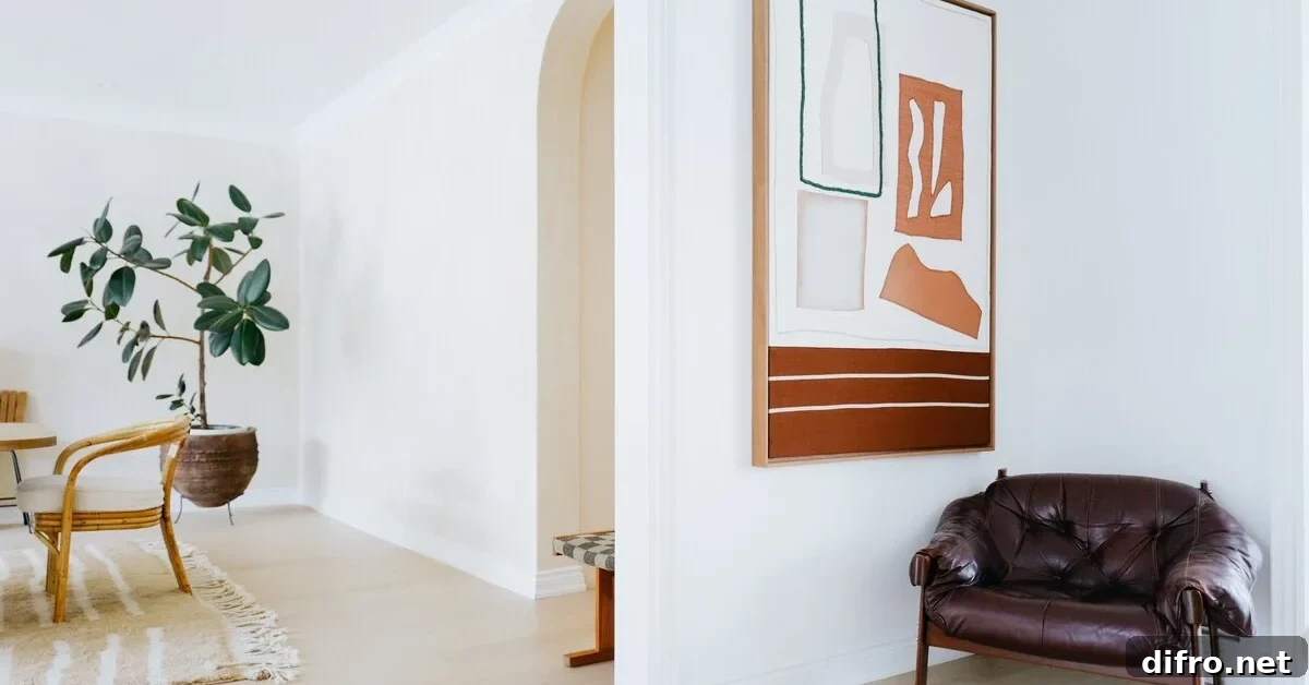 2026 Wall Upgrade: Unframed Art That Looks Intentional 6 Unframed modern art used with some negative space on a wall.