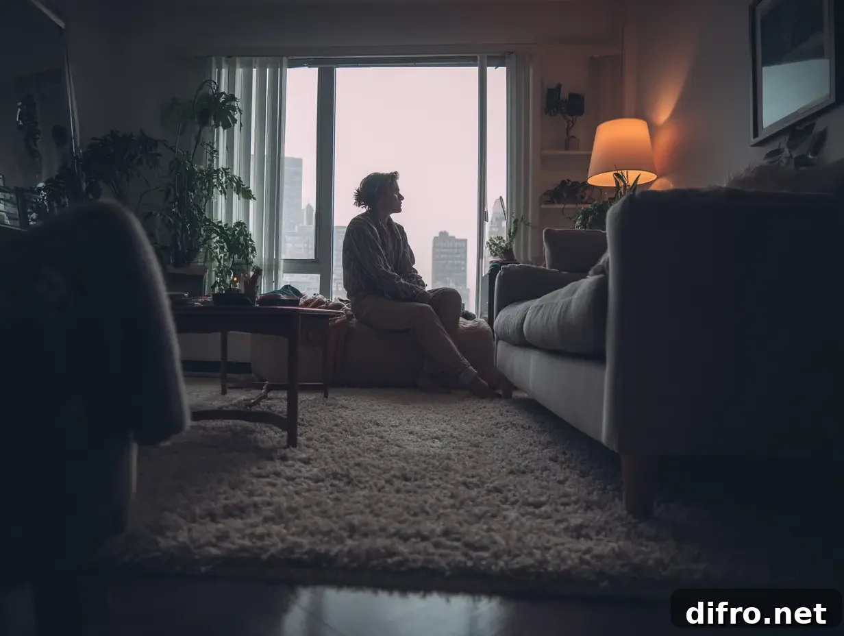 30-Minute Spring Cleaning Reset: Make Your Home Feel New 8 A shot of a person happily sitting in their apartment room after spring cleaning.