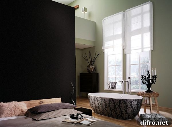 luxury bath and master bedroom - no barriers