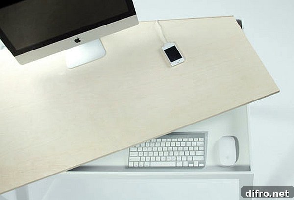 Hidden storage compartments under the rotating tabletop