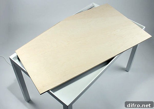Minimalist design that conceals chargers and small items