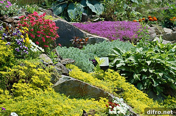 colorful rock garden plants