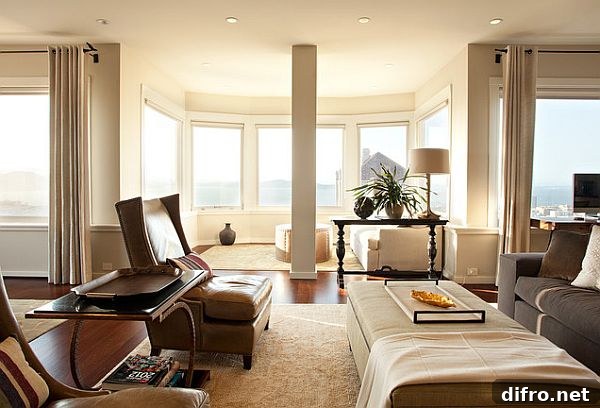 Luxury living room with a South Pacific theme