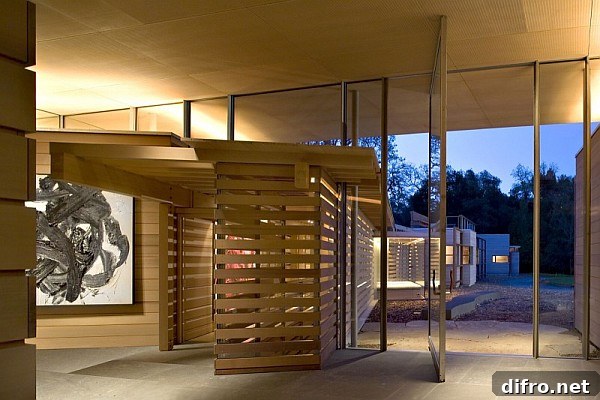 Warm wooden interior walls