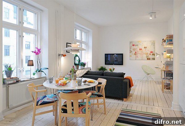 colorful Scandinavian dining table