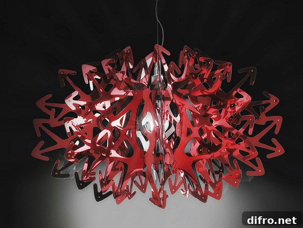Devil pendant lamp bold red design