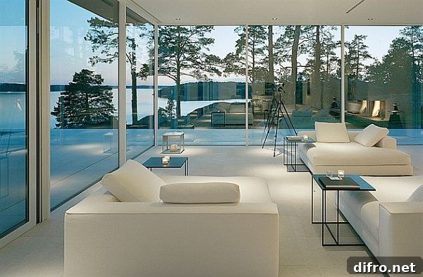 Comfortable living area with modern furnishings and natural accents