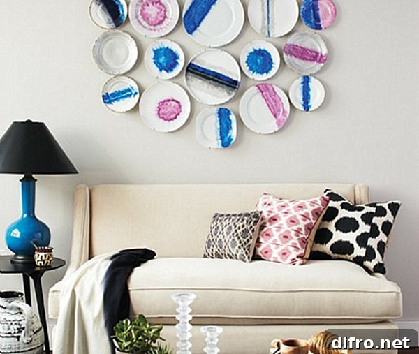 DIY porcelain plates wall