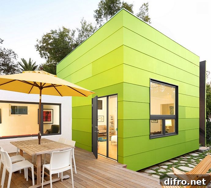 ombre wall painting - home exterior