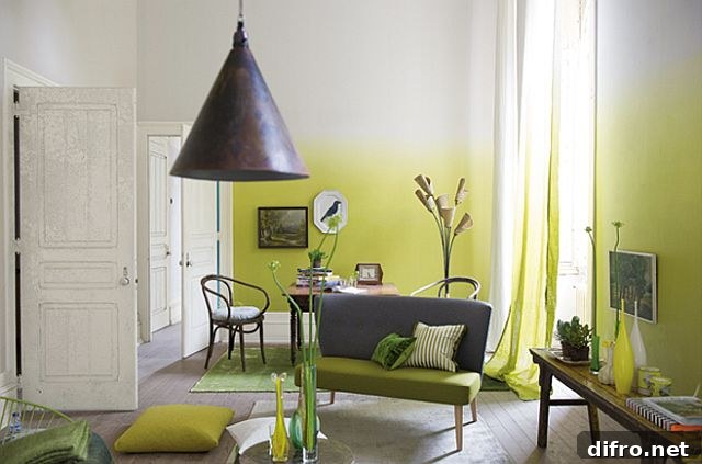 ombre wall painting