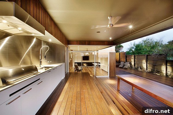 Interior detail with timber and light