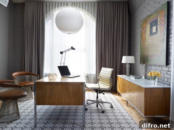 Stunning home work space in gorgeous gray perfect for any contemporary home