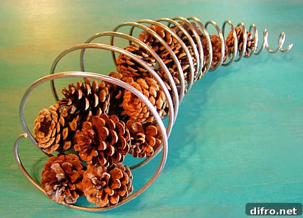 A wire coil cornucopia