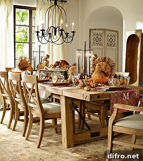 Faux turkey centerpieces for Thanksgiving