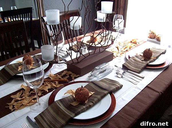 A Thanksgiving branch centerpiece