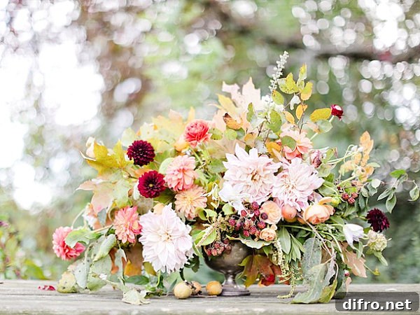 A Thanksgiving floral centerpiece