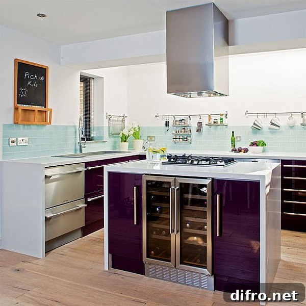 Glossy kitchen island cabinets