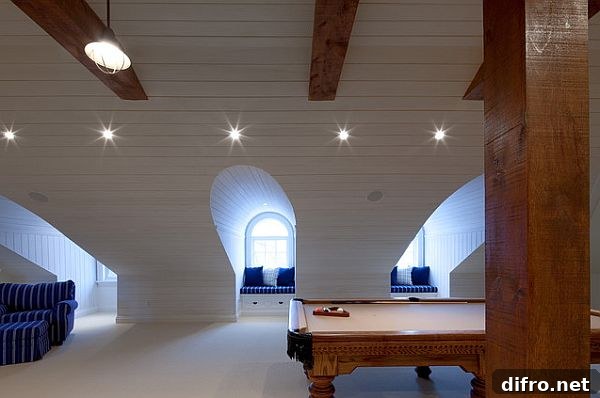 Attic rec room in a modern home in Toronto