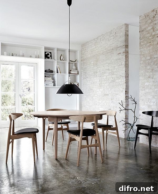 white washed exposed brick wall