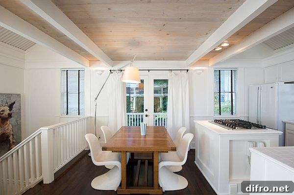 white washed ceiling wood
