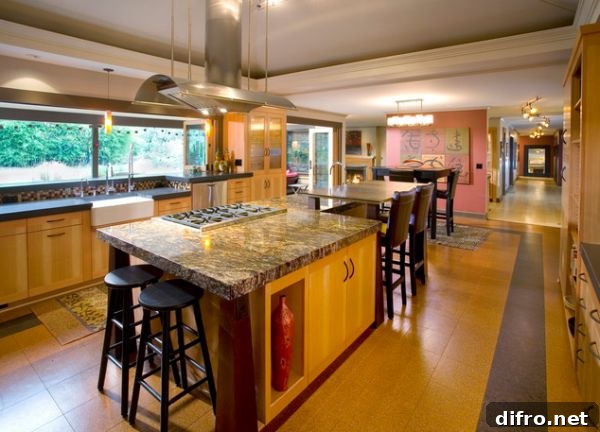 Gorgeously lit Balinese themed kitchen glows with radiance