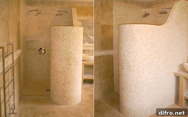Open-plan wetroom style bathroom