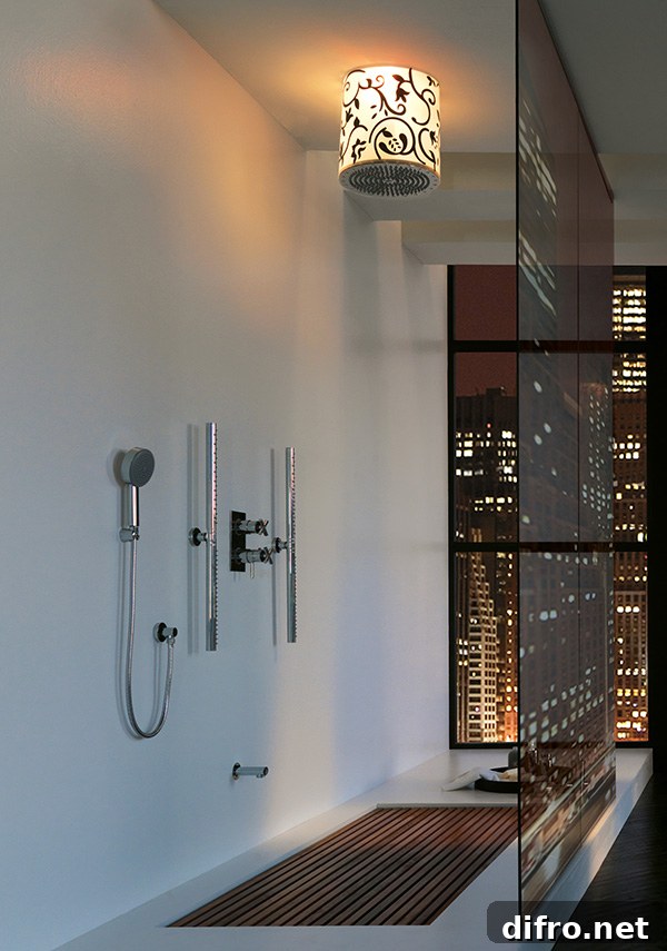 Stylish roman shower in a modern bathroom