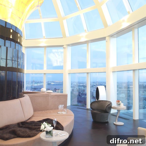 russian penthouse with skylight