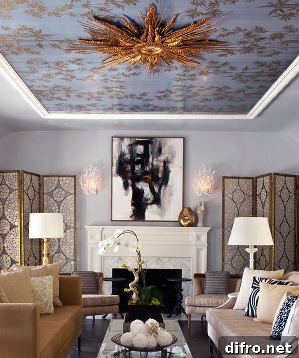 Do not ignore the ceiling when going in for a Regency look!