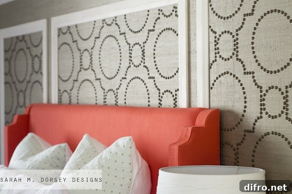 Grasscloth panel wall accent