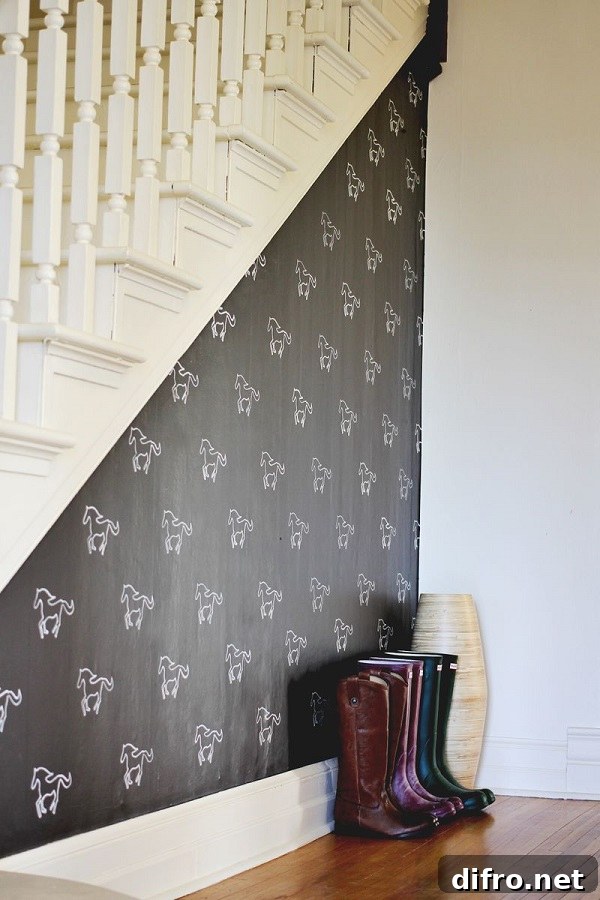 Custom stencil accent wall