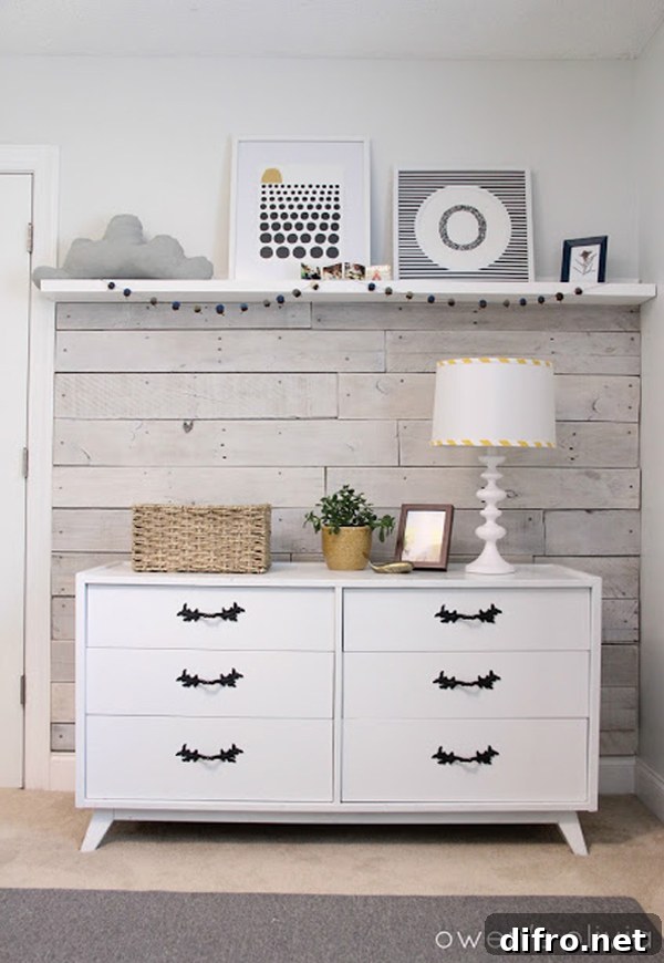 Reclaimed wood mini accent wall