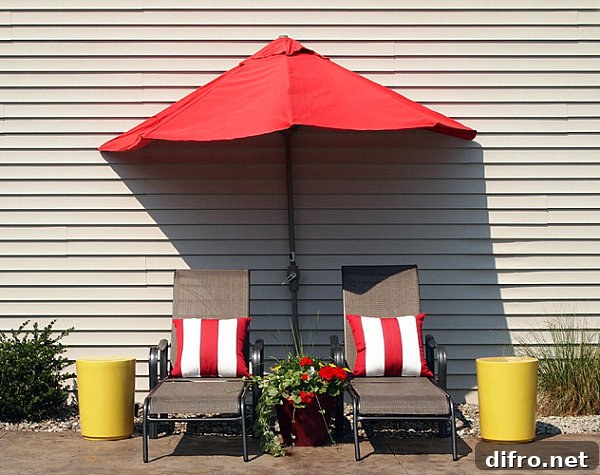 Red and yellow pool area