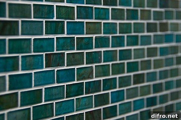 Teal and green mosaic tile
