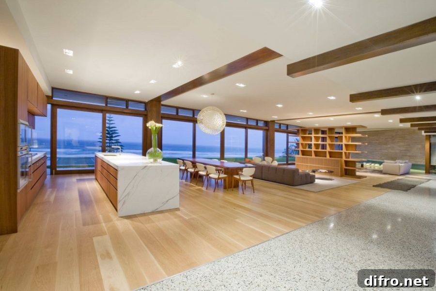 Pendant lights combined with recessed lighting