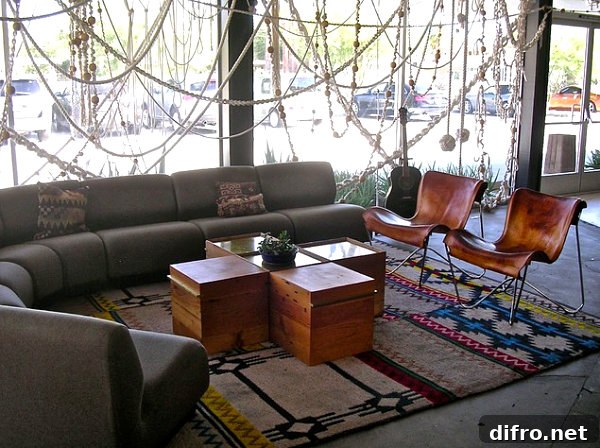Lobby of the Ace Hotel in Palm Springs