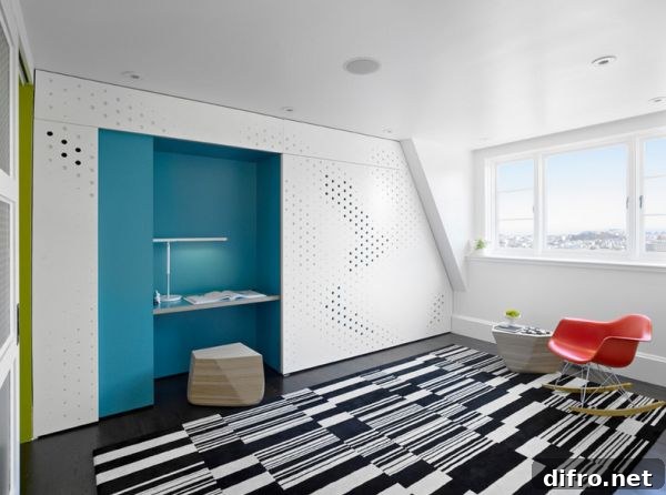 Funky and colorful work space