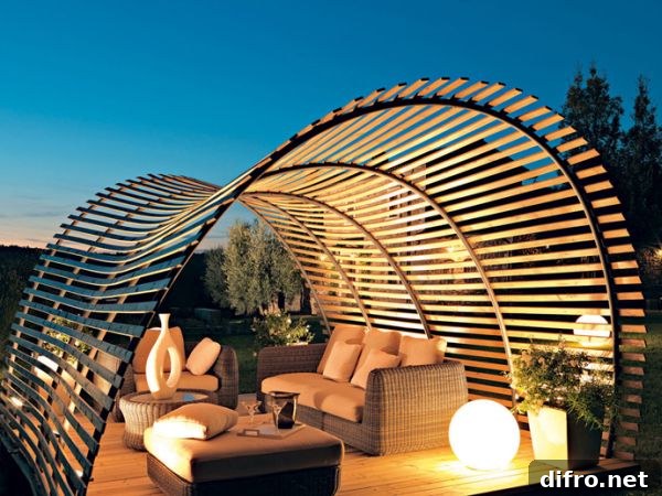 A fascinating twist to the traditional pergola design
