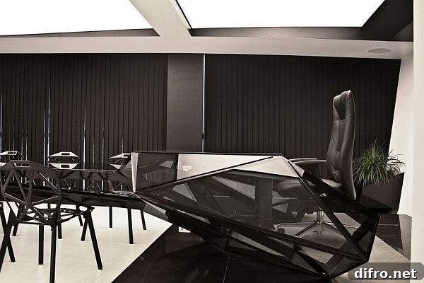 Final view of the hybrid desk and conference table