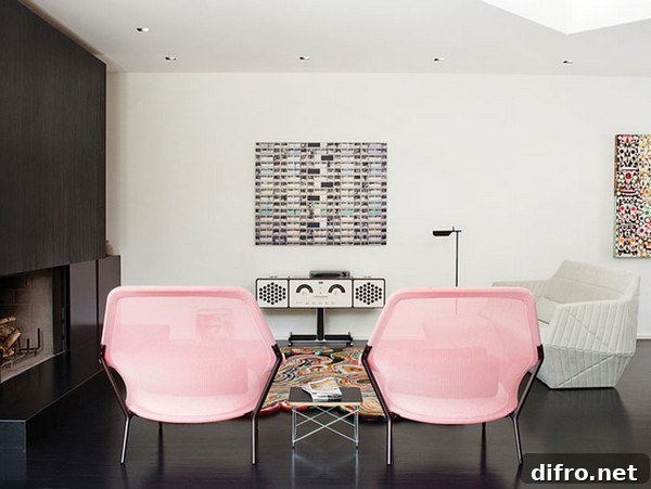 Bright interior space with contemporary furnishings