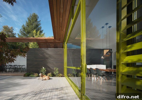Final view of the Deam home interior and garden connection