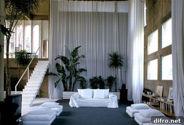 Archways and tiled floors in the converted space