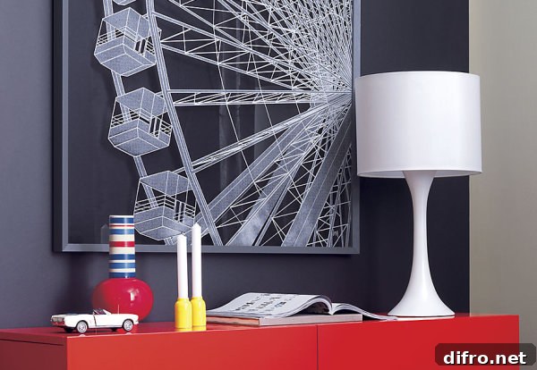 White lamp with a sleek silhouette