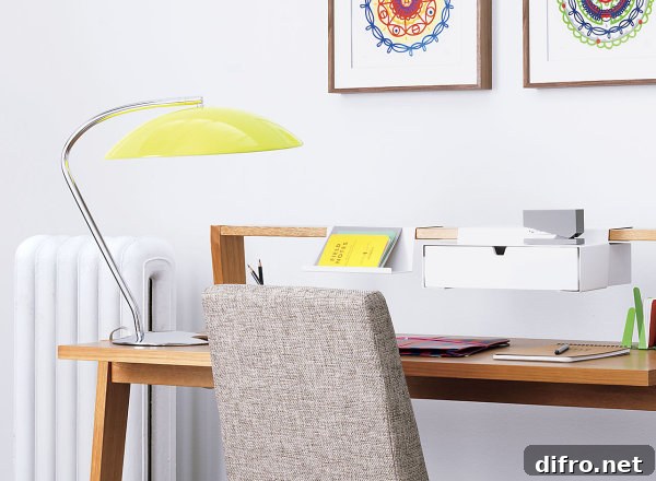 Bright yellow table lamp